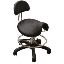 Munkaszék - Alma lábtartóval és háttámlával Fekete