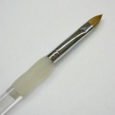 Ecset porcelán építéshez, macskanyelv formájú, plexi betétes nyéllel, 6-s méretben